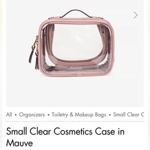 Small Clear Cosmetics Case in Mauve